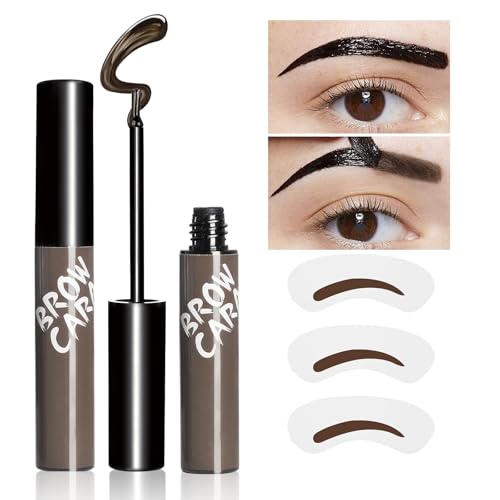 Anguishil Peel-Off Eyebrow Gel Tint with Stencils Waterproof Long-Lasting