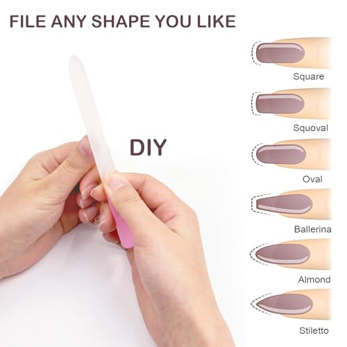 Glass Nail File with Case Double Sided Crystal Fingernail File