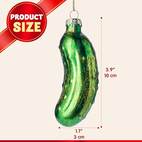 Christmas Glass Pickle Ornament - Unique Holiday Tree Decoration