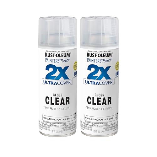 Rust-Oleum Painter's Touch 2X Ultra Cover Spray Paint, Gloss Clear, 12 oz (2 Pack)