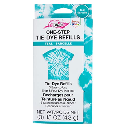 TULIP Teal One-Step Tie-Dye Kit Refill Packs for Fabric Dyeing, 3 Pack
