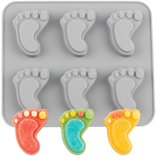 Baby Footprint Silicone Candy Molds - 6 Cavity Chocolate Mold