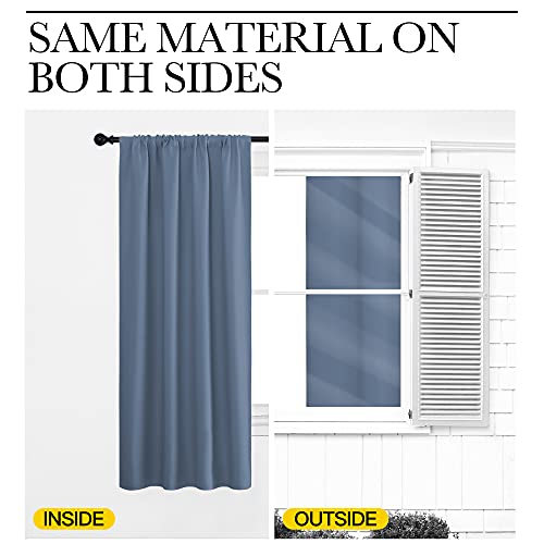 NICETOWN Blackout Curtains - 52" x 84" Thermal Insulated Drapes, Stone Blue