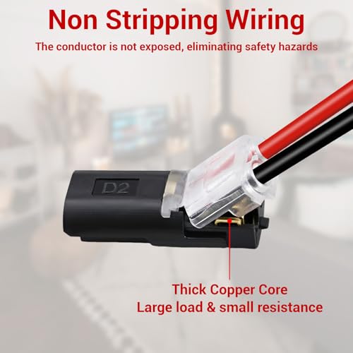40-Pack Low Voltage 2-Pin Wire Connectors for LED Strips