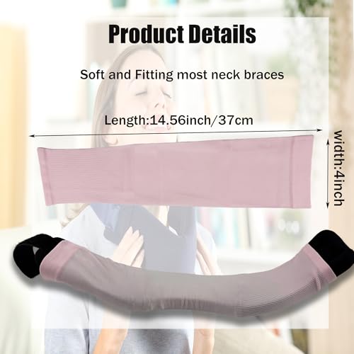 Aogigigio Cervical Collar Cover - Soft & Breathable Neck Brace Sleeve for Women, 2 Pcs Pink