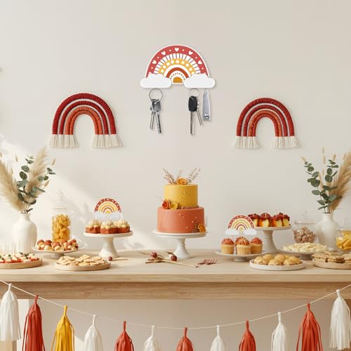 Yuntau 1 Pcs Boho Rainbow Wall Decor Magnetic Key Holder for Cute