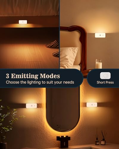 Yiliaw Rechargeable Motion Sensor Stair Lights - 2 Pack with Adjustable Brightness & 3 Color Temps