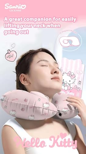 Kitty Cat Neck Pillow - Pink Memory Foam Travel Accessory