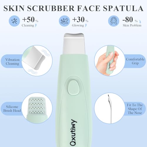 Skin Scrubber & Face Spatula Blackhead Remover with Silicone Brush