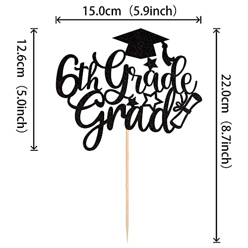 6th Grade Graduation Cake Topper - Class of 2026 Glitter Design