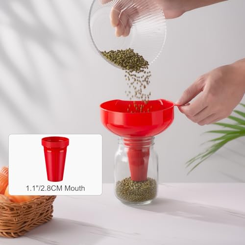 Pisol Red Wide Mouth Funnel for Kitchen Use - Food Grade, Rotating Design, 4 Sizes