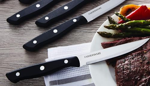 Farberware 4-Piece Steak Knife Set - Ergonomic High Carbon Blades