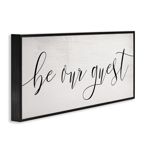 Stupell Industries Be Our Guest Script White Wood Look Typography, Design by Daphne Polselli Wall Art, 13 x 30