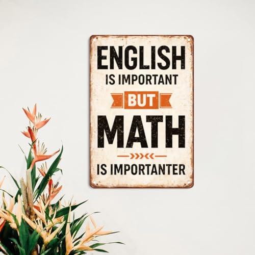 Funny Math Teacher Gift Metal Sign - Classroom Wall Art 8x12