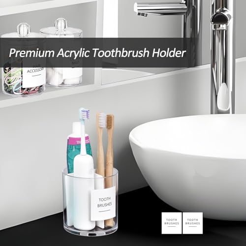 Onsogi Acrylic Toothbrush Holder with Divider for Electric Toothbrushes