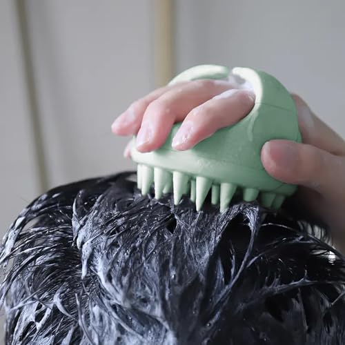 Yamrots Scalp Massager Shampoo Brush, Silicone Scalp Scrubber (Green)