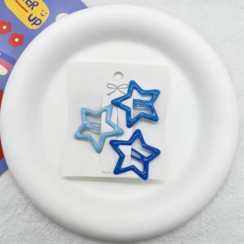 Czhotg 12-Piece Blue Star Hair Barrettes Alloy Hair Clips for Women