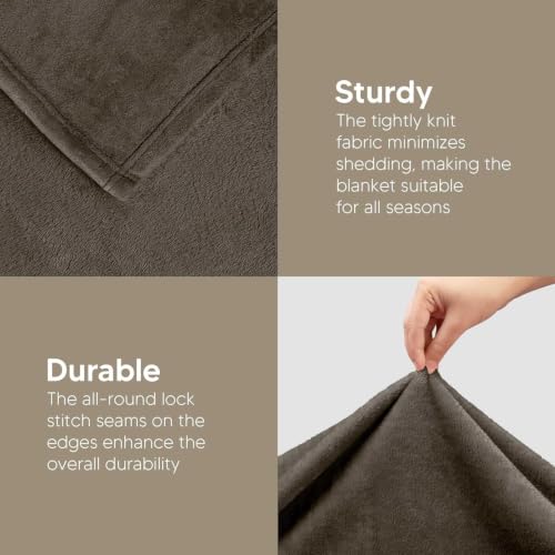 Utopia Bedding Ultra Soft Flannel Fleece Blanket - Twin Size, Brown