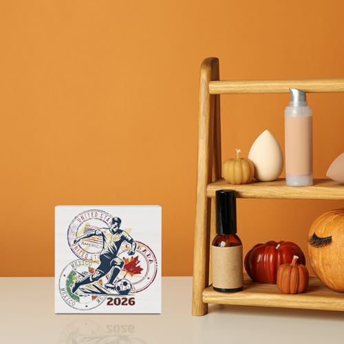 2026 Soccer Cup Wood Desk Decor - Perfect Gift for Fans & Coaches