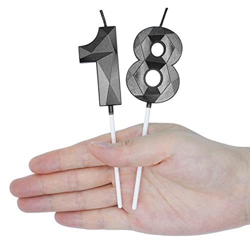 Black 3D Diamond Number 70 Birthday Candles - 2 Pack