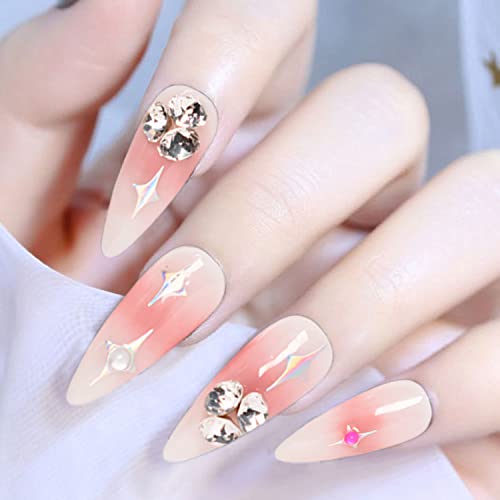 Vezocim 7 Sheets Silver Nail Art Stickers 3D Butterfly Heart Decals