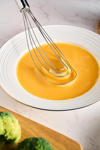 Tafond 10.63-Inch Stainless Steel Flat Whisk for Egg Beating & Mixing - Kitchen Utensil