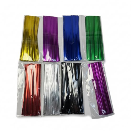 KUILONGT Metallic Twist Ties - 800 Pcs, 4.72 Inches, 8 Colors