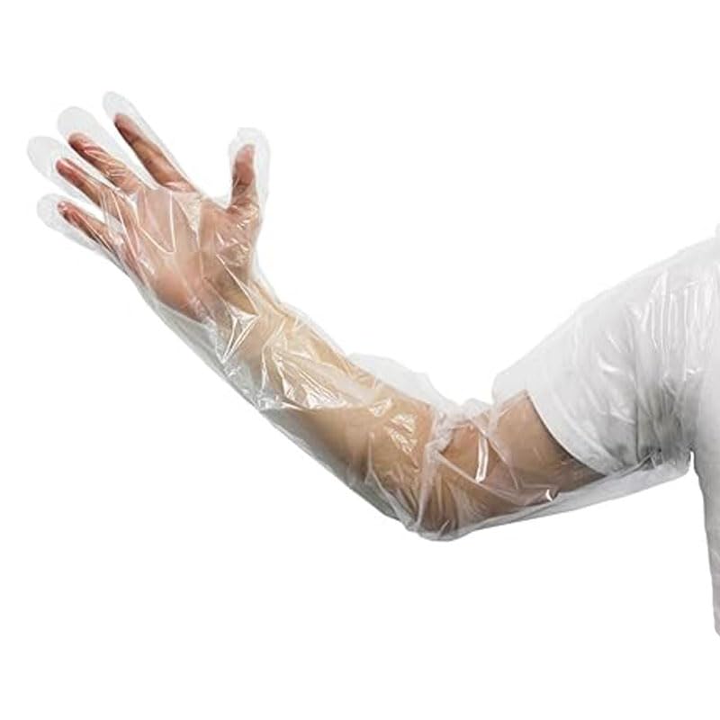 Lupdato 50Pcs Extra Long Veterinary Rectal Gloves, 38-Inch Arm Sleeves