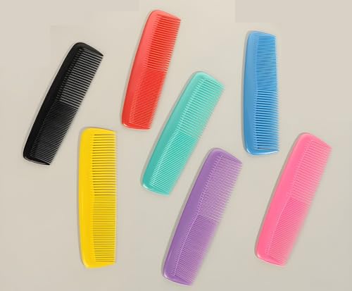 Bexter Unbreakable Hair Combs Set - 5 Inch Dual-Bristle Styling Combs, 6 Pack Assorted Colors