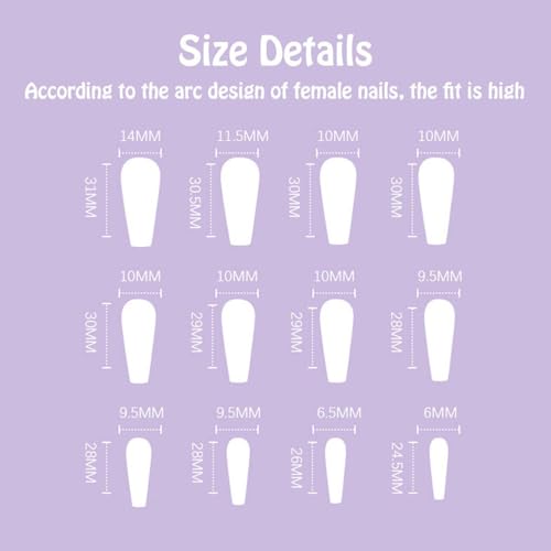 ANDGING Matte Red Long Coffin Press on Nails Acrylic False Nails