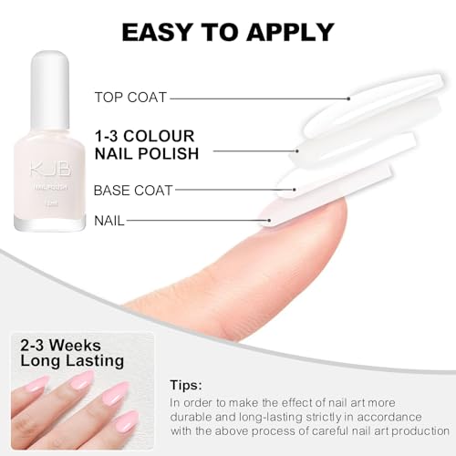 AILALUO Shimmery White Nail Polish Glossy Chip-Resistant 0.35 fl oz