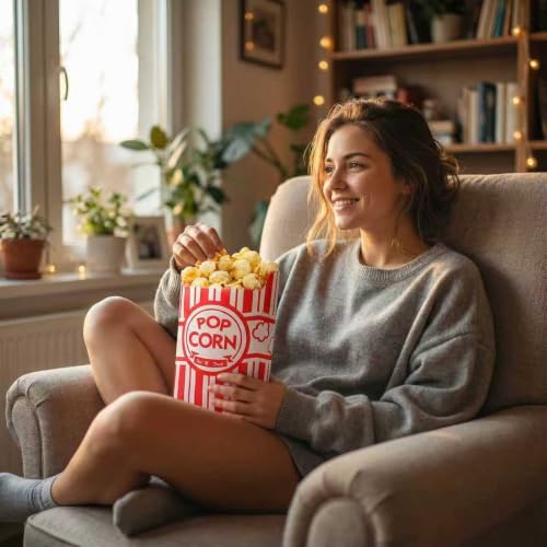 120 Pack 1oz Paper Popcorn Bags for Movie Nights & Snacks