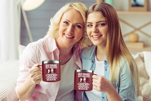 Grandma Gifts Mug - 14oz Burgundy Insulated Stainless Steel - Variation of GRANDMA