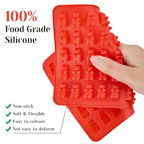 Mini Silicone Candy Molds - 5 Pcs with Bear, Dinosaur, Fruit Shapes