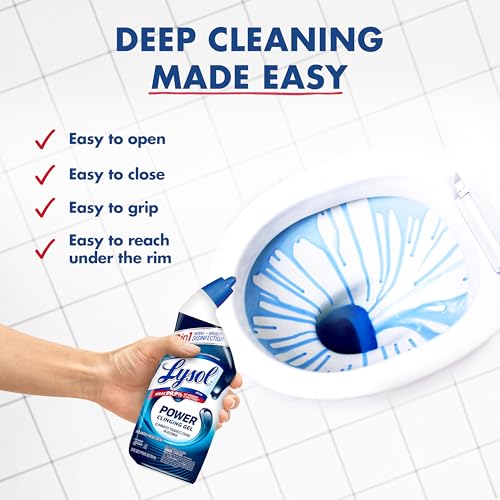 Lysol Toilet Bowl Cleaner Clinging Gel, 24 oz, 2 Pack - Disinfecting & Deodorizing