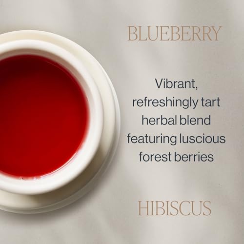 Rishi Tea Blueberry Hibiscus Herbal Tea Bags, 30ct - Caffeine Free, Organic & Sustainable