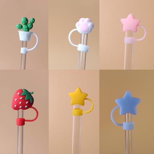 Silicone Straw Cover Caps for Owala Kids Cup - 6 Pack, Dust-Proof