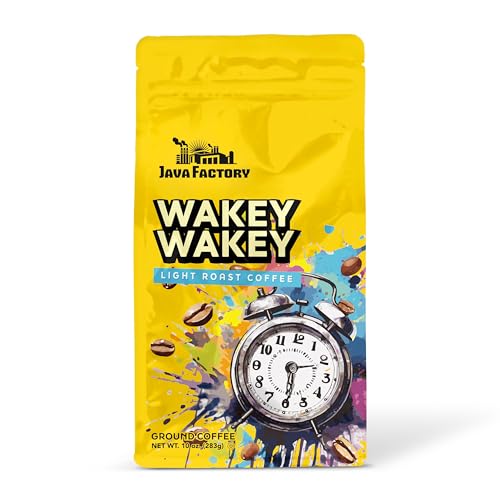 Java Factory Wakey Wakey Light Roast Ground Coffee, 100% Arabica, 10 Oz