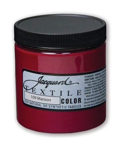 Jacquard Colorfast Fabric Paint - Maroon, 8 oz Jar