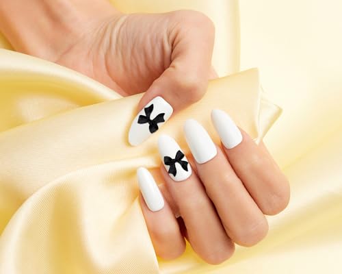 Black Acrylic Nail Bow Charms 3D Flatback Rhinestones 50PCS