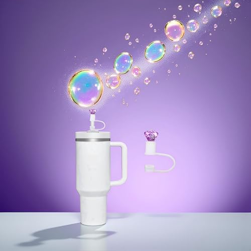 Purple Diamond Silicone Straw Toppers for Stanley Cups - 30 Pack