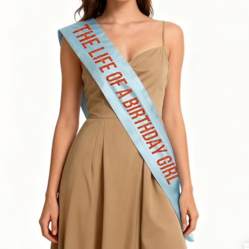 The Life of a Birthday Girl Sash - Orange Showgirl Accessory