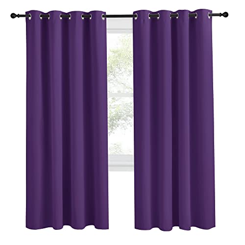 NICETOWN Blackout Curtain Panel, 55W x 78L, Royal Purple