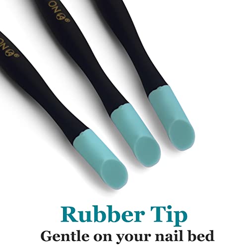 IVON 3-Pack Cuticle Trimmer and Pusher with Gentle Rubber Tip