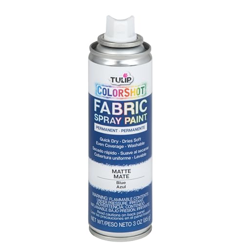 Tulip ColorShot Instant Fabric Spray Paint, Permanent Blue Fabric Dye, 3oz