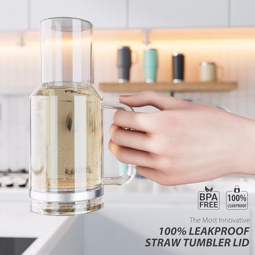 2 Pack Replacement Lid for Stanley 40 oz Quencher H2.0 & ProTour, Flip Straw Tumbler Lid for Stanley Cup, Leakproof, No Spill & Easy to Use Reusable Tumbler Cover (Cream)