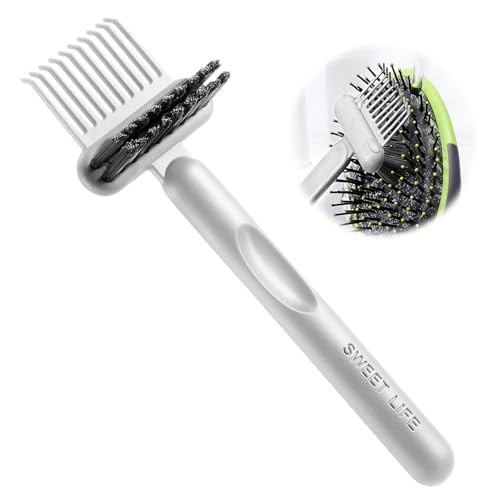 OLLBIT 2-in-1 Hair Brush Cleaning Tool and Comb Cleaner Gray