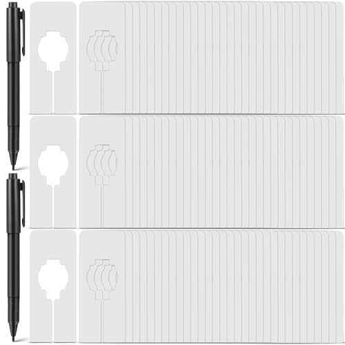Blulu 25 Pack Transparent Closet Rack Dividers with Marker Pen - Size Labels