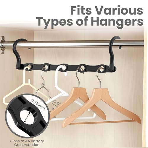 Utopia Home Space Saving Hangers – 10 Pack Collapsible Black Closet Organizers