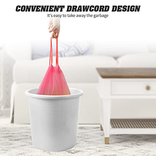 4 Gallon Drawstring Garbage Bags - 60 Count Pink Heavy-Duty Trash Bags